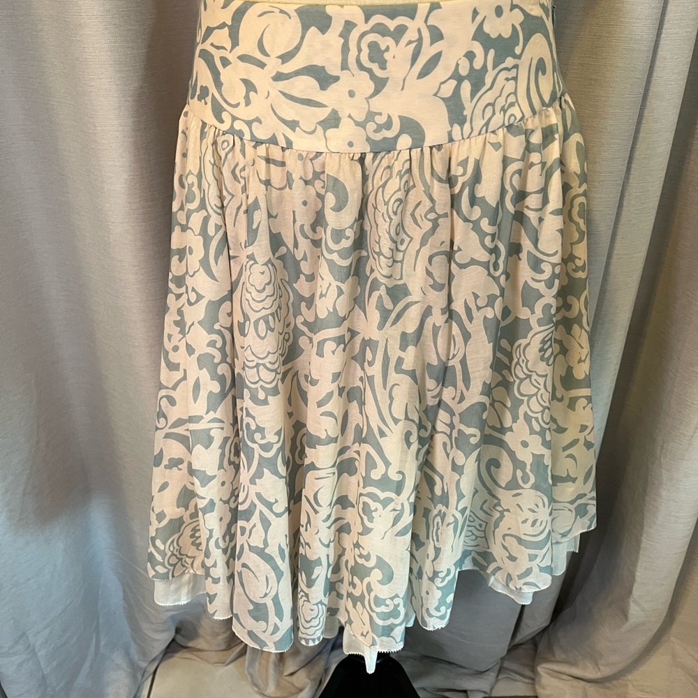 Juicy Couture Cream and Gray A-Line Skirt